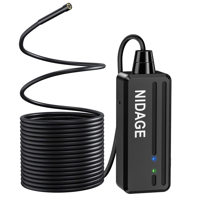 [Australia - AusPower] - Wireless Endoscope, NIDAGE 5.5mm 2MP WiFi Borescope 1080P HD Semi-Rigid Snake Camera for iPhone Android, Tablet, Motor Engine Sewer Pipe Vehicle Inspection Camera(11.5FT) 11.5FT 