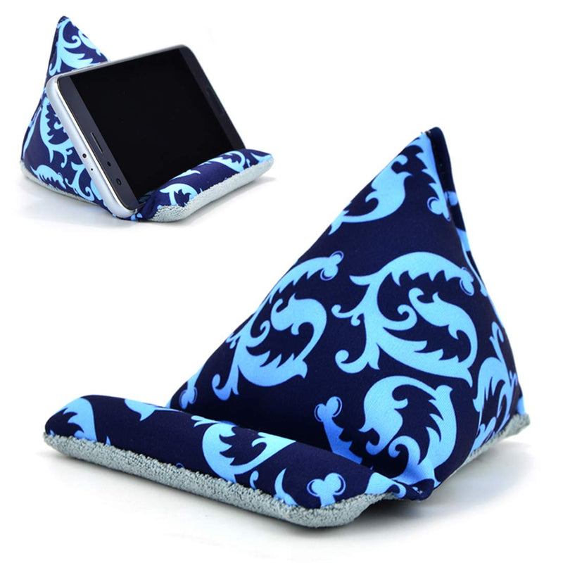 [Australia - AusPower] - Fabric Phone Stands, Phone Pillow Holder for iPhone X iPhone 13, Handmade Phone Bean Bag Cushion for Desk (Blue) Blue 