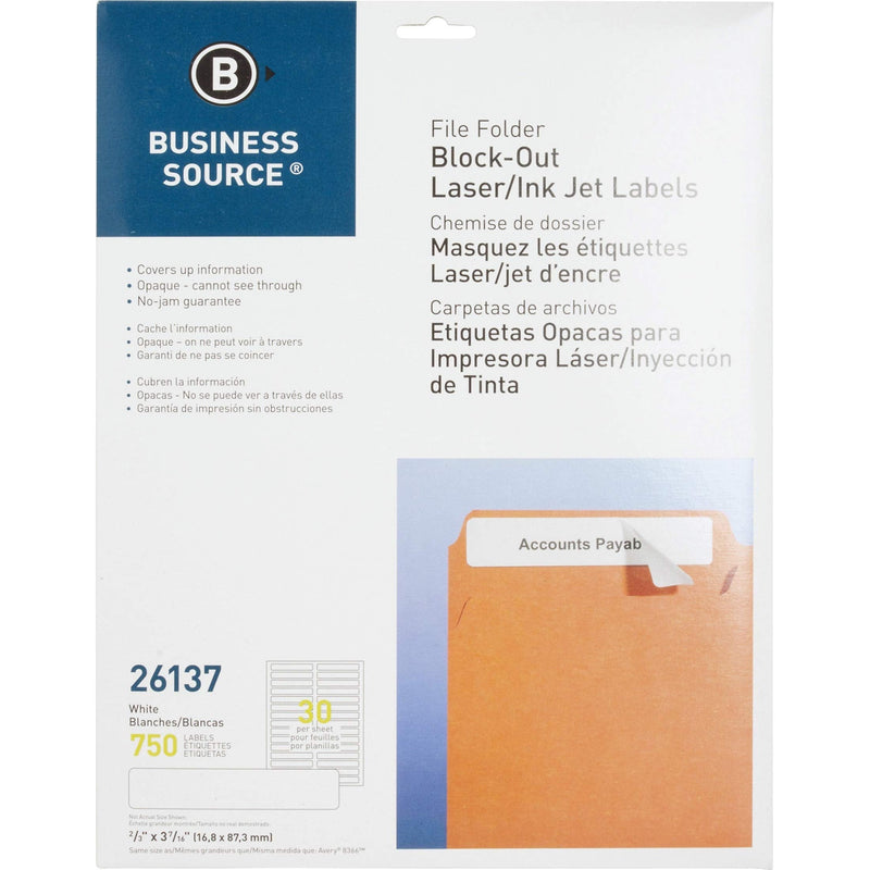 [Australia - AusPower] - Business Source Block-Out File Folder Labels 