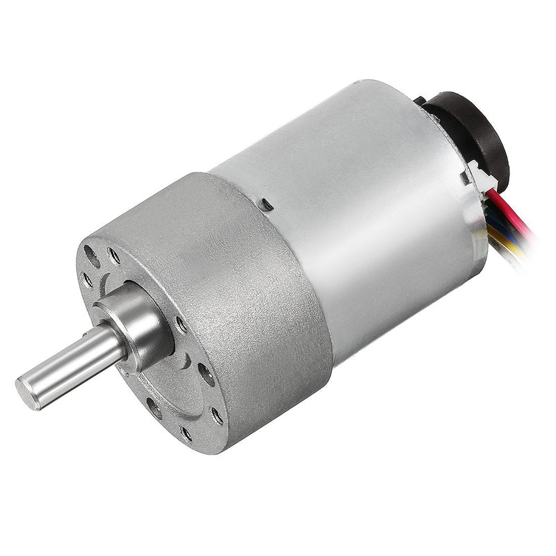 [Australia - AusPower] - uxcell Gear Motor with Encoder DC 24V 530RPM Gear Ratio 18.8:1 D Shaft Metal Encoder Gear Motor Silver 37Dx52L mm for Robot RC Model DIY Engine 