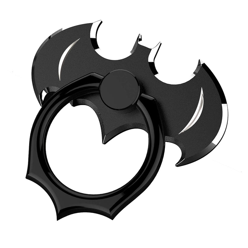 [Australia - AusPower] - Bat Phone Ring Stand Holder - OATSBASF Cell Phone Ring Holder Finger Grip 360 Degree Rotation Compatible with iPhone 12/11 Pro Max/SE 2020 and Other Smartphones（Black+Silver） Black+Silver 