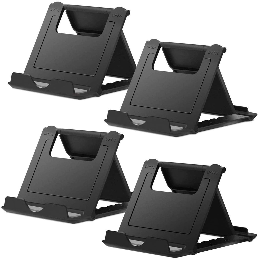 [Australia - AusPower] - Cell Phone Stand 4 Pack, Tablet Stand Multi-Angle, Universal Phone Stand for Desk,Compatible Phone 13 12 Pro Plus All Android Smartphones,(Black) 01. 4Black 
