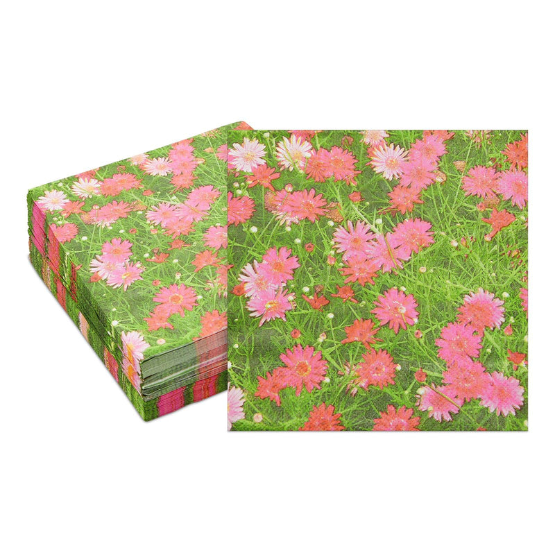 [Australia - AusPower] - Pink Daisy Paper Napkins for Birthday Party Decorations (6.5 x 6.5 In, 100 Pack) 