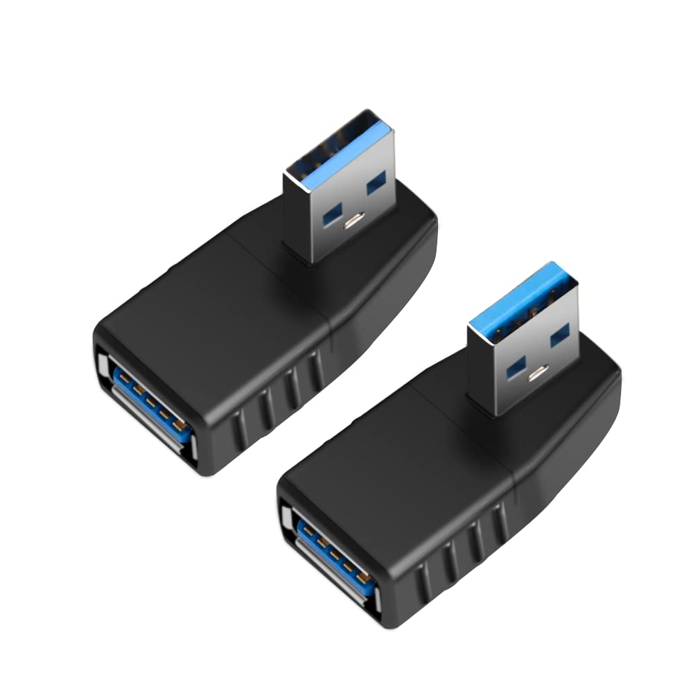 [Australia - AusPower] - USB 3.0 Adapter 90 Degree Male to Female Coupler Connector Plug Left Angle and Right Angle by Oxsubor 