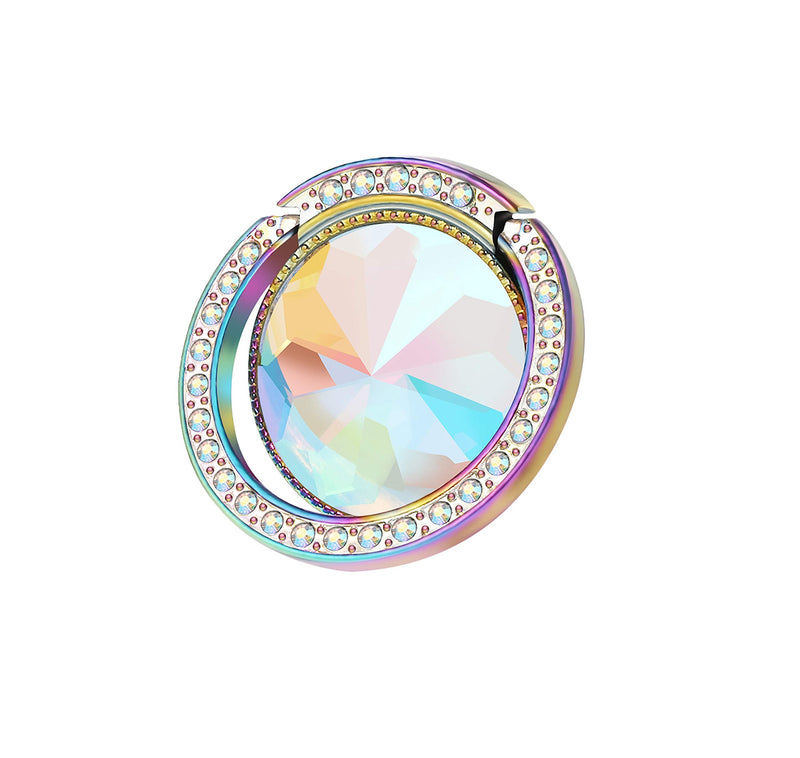 [Australia - AusPower] - lenoup Iridescent Glitter Bling Bling Phone Ring Holder,Sparkle Phone Ring Artificial Diamond Stand,Rhinestone Cell Phone Finger Ring(Rainbow) 