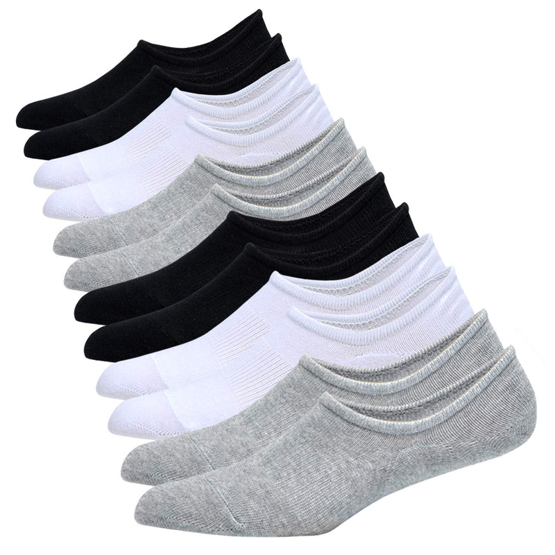 [Australia - AusPower] - Jormatt Mens Cotton Low Cut No Show Socks With Non-Slip Grips, 6 Pairs 8 Pairs 6 Pairs,assorted 2 6-10 