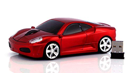 [Australia - AusPower] - Jinfili Sleep Sport Car Shaped Wireless Computer Mouse Ergonomic Gaming Optical Mouse USB 2.4G Mini Receiver Office Accessories for PC Windows Laptop Notebook Mac Red 