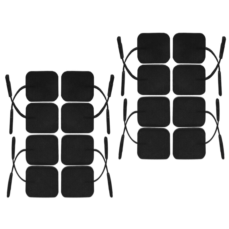 [Australia - AusPower] - iStim Super Soft 2"x2" TENS Unit Electrodes for TENS Massage EMS unit/muscle stimulator - 100% JAPANESE GEL - 16 pieces reusable Electrode Pads (2"x2"- 16 pieces - BLACK) 