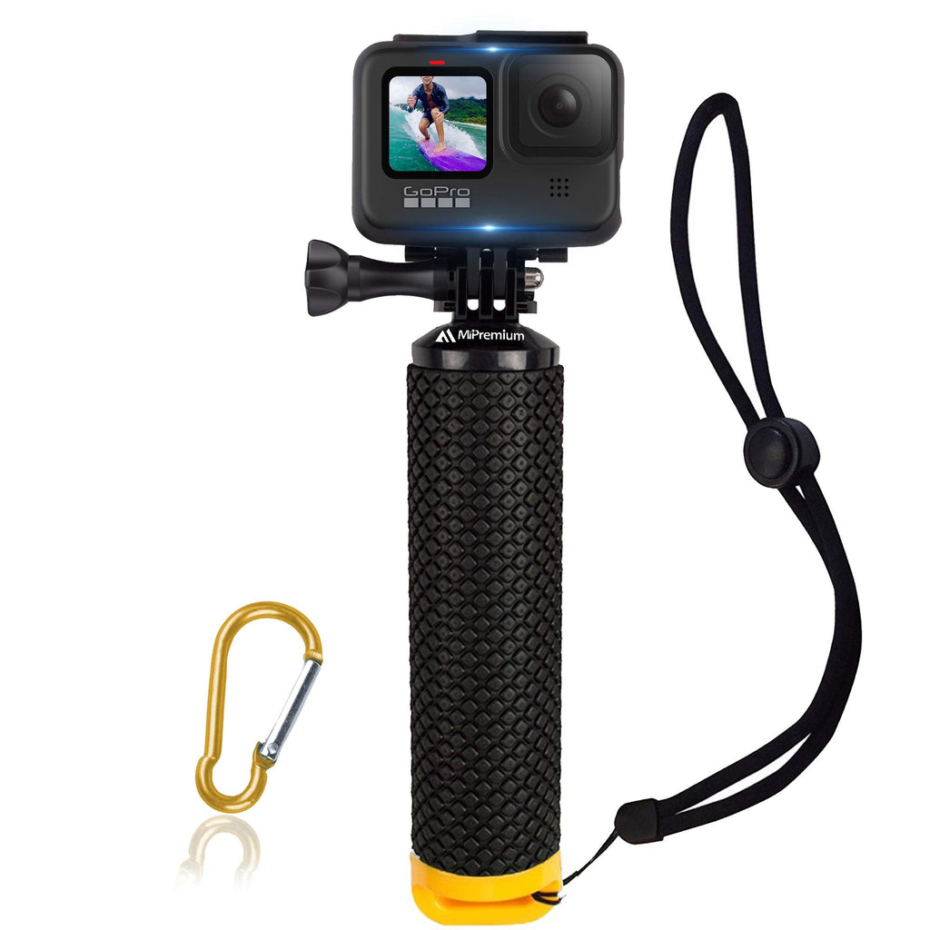 [Australia - AusPower] - Waterproof Floating Hand Grip Compatible with GoPro Hero 10 9 8 7 6 5 4 3+ 2 1 Session Black Silver Camera Handler & Handle Mount Accessories Kit for Water Sport and Action Cameras (Yellow) Yellow 