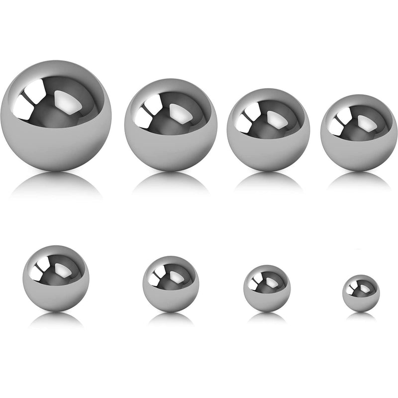 [Australia - AusPower] - SATINIOR 8 Pieces Coin Ring Making Balls Monkey Fist Balls Stainless Steel Balls, Assortment of 3/ 4 Inch, 5/ 8 Inch, 9/ 16 Inch, 1/ 2 Inch, 7/ 16 Inch, 3/ 8 Inch, 5/ 16 Inch and 1/ 4 Inch 