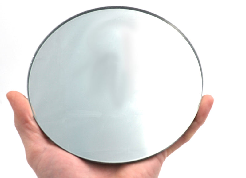[Australia - AusPower] - Round Large Convex Glass Mirror - 6" (150mm) Diameter - 150mm Focal Length - 5mm Thick Approx. - Eisco Labs 