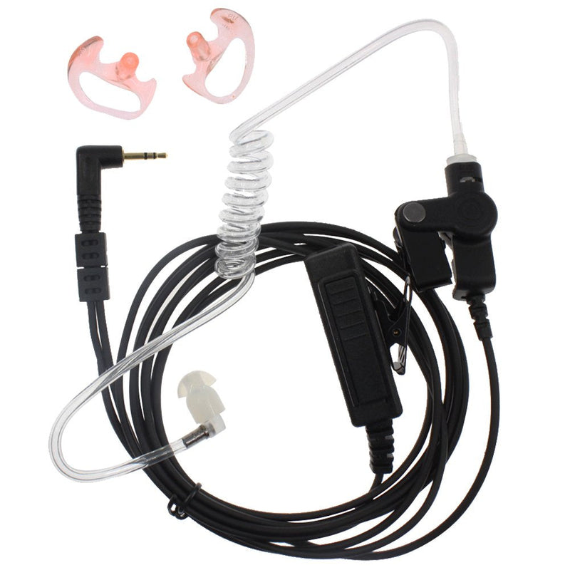 [Australia - AusPower] - KENMAX 1 Pin 3' 2-Wire Coil Earbud Audio Mic Surveillance Kit Headset Air Covert Acoustic Tube with Replacement Earmold Earbud Earpiece for Motorola Talkabout EM1000 FR50 T280 T5710 T6500 T8550 