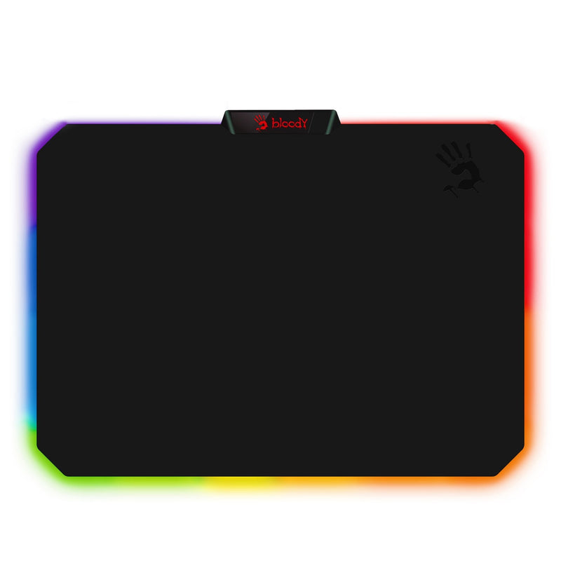 [Australia - AusPower] - Bloody Gaming RGB LED Gaming Mouse Pad Soft Cloth Surface – Low Friction Surface Ideal for Accuracy, Speed & Control - 10 RGB LED Zones - Waterproof - Non-Slip Rubber Base - Medium 14" X 10" - MP-60R 
