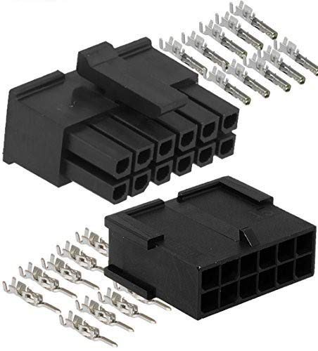 [Australia - AusPower] - Molex Micro-Fit 3.0 dual row (12 Circuits) Male & Female receptacle plug, w/Terminal sockets, (Pack of 1 Complete Set) 