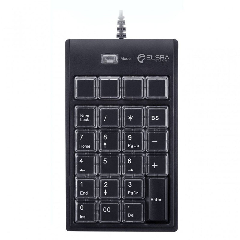 [Australia - AusPower] - ELSRA USB Wired Programming Numeric Keypad ControlPad Black PK-2068(23 Key, 2-Level programmable, 2 USB Hub) for Windows 