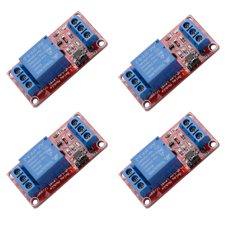 [Australia - AusPower] - 4 pcs DC 5V 1 Channel Relay Module Board Shield High/Low Level Trigger with Optocoupler 