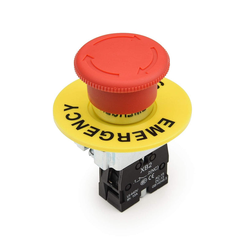 [Australia - AusPower] - APIELE 22mm NC Red Mushroom Emergency Stop Push Button Switch 600V 10 Amp XB2-01ZS XB2?Series 