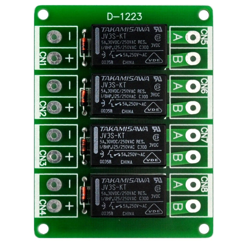 [Australia - AusPower] - Electronics-Salon 3VDC Individual 4 Channel SPST-NO 5A/250V Power Relay Module. DC3V. 