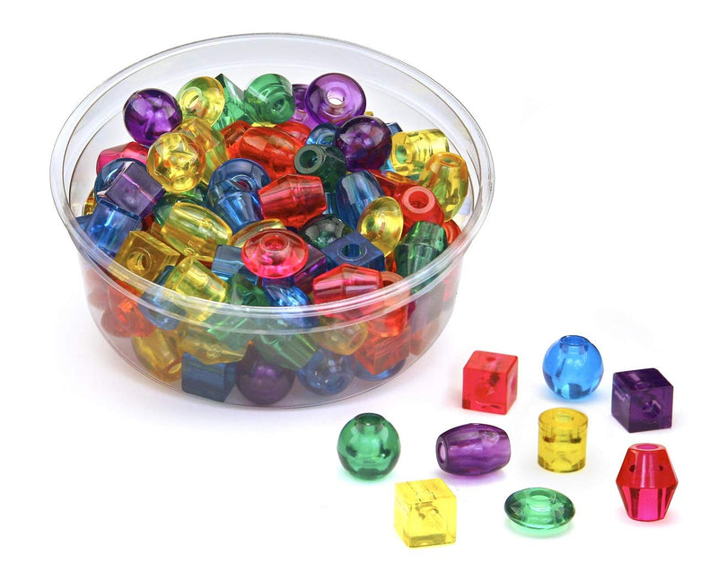 [Australia - AusPower] - Big Plastic Translucent Beads, Assorted Colors, with Lacing Lanyard, Approx. 100 Pc, 68101 