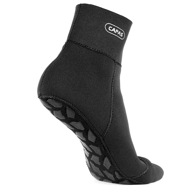[Australia - AusPower] - CAPAS 2mm Neoprene Waterproof Socks, Beach Volleyball Sand Proof Socks, Wetsuit Snorkel Socks Keep Warm for Men Women 2mm Black - Long Style Small 