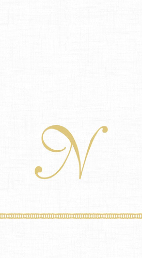 [Australia - AusPower] - Entertaining with Caspari Monogram Initial N Paper Guest Napkins, Pack of 15 