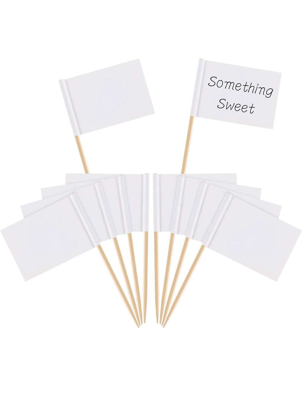 [Australia - AusPower] - Pangda 100 Pieces Blank Toothpick Flags Cheese Markers White Flags Labeling Marking for Party Cake Food Cheeseplate Appetizers (White) 