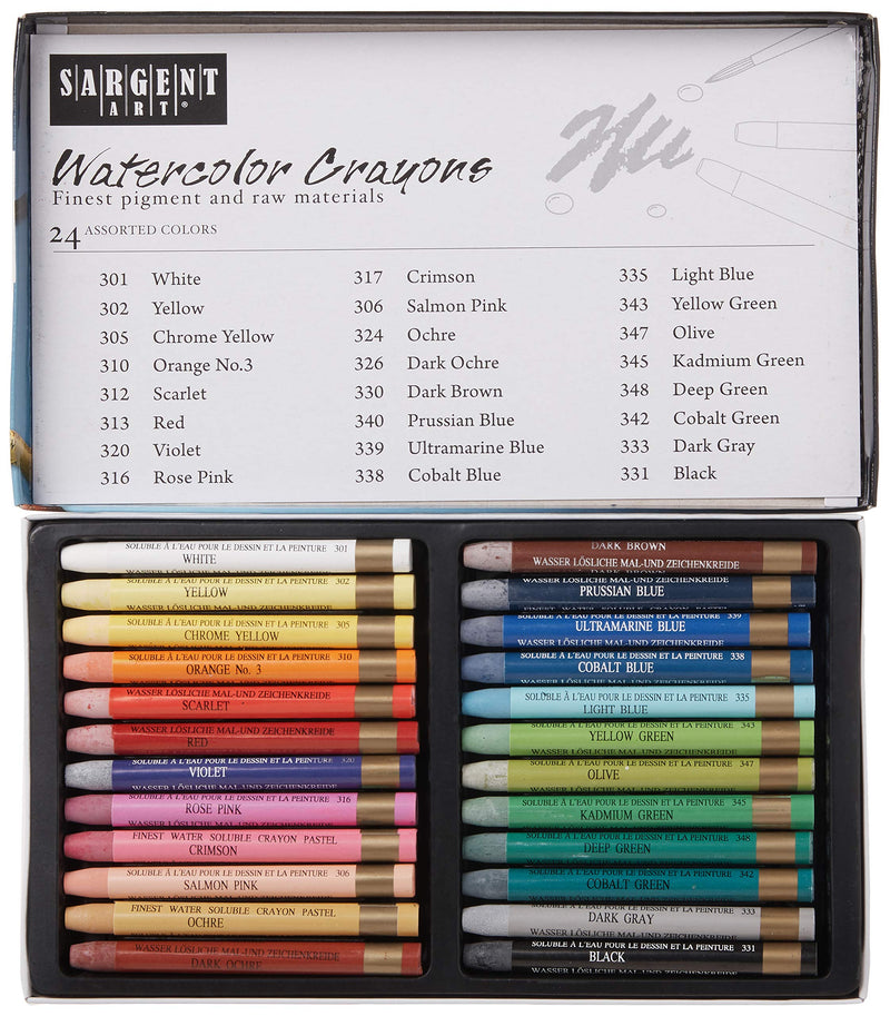 [Australia - AusPower] - Sargent Art 22-1124 Artist Quality 24 Premium Watercolor Crayons 