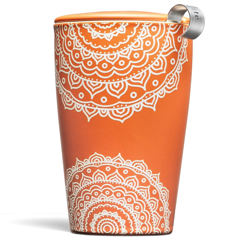 [Australia - AusPower] - Tea Forte Kati Cup Chakra, Ceramic Tea Infuser Cup with Infuser Basket and Lid for Steeping Loose Leaf Tea 