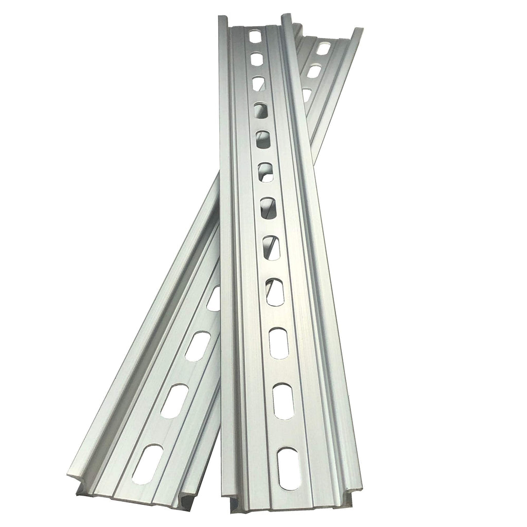 [Australia - AusPower] - 2 Pieces DIN Rail Slotted Aluminum RoHS 12" Inches Long 35mm Wide 7.5mm High 