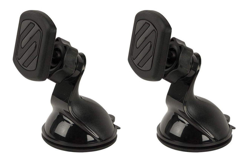 [Australia - AusPower] - Scosche MWSM2PK-UB MagicMount Magnetic Car Phone Holder Mount with Suction Cup - 360 Degree Adjustable Head, Universal with All Devices - Suction Mount - Pack of 2 2 Pack Black 