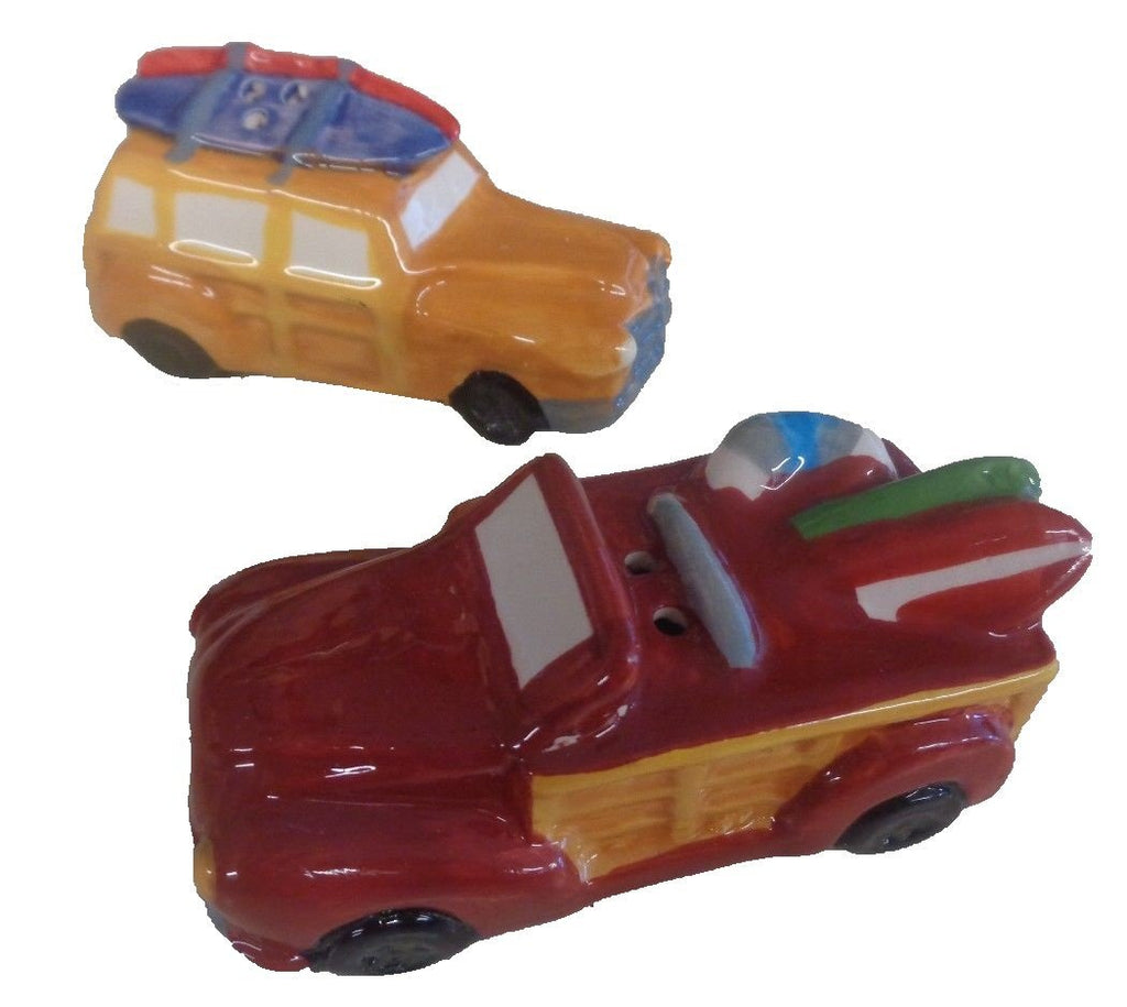 [Australia - AusPower] - Woody Car with Surfboard Salt and Pepper Set 3.5 Inches Long 
