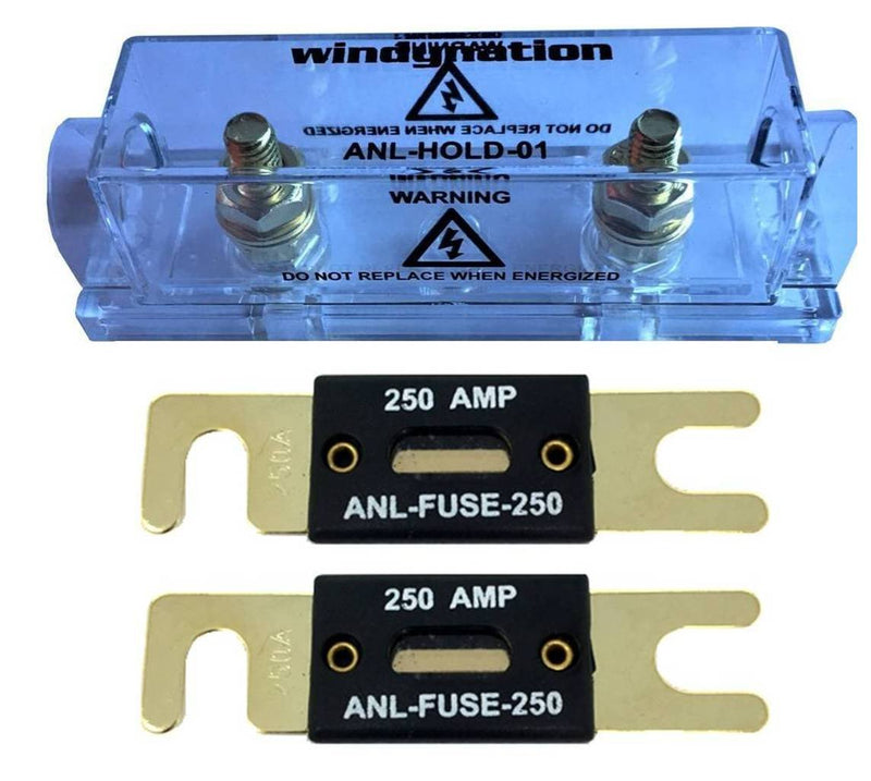 [Australia - AusPower] - WindyNation ANL Fuse Holder + ANL Fuse (2pcs 250A Fuse) 2pcs 250A Fuse 