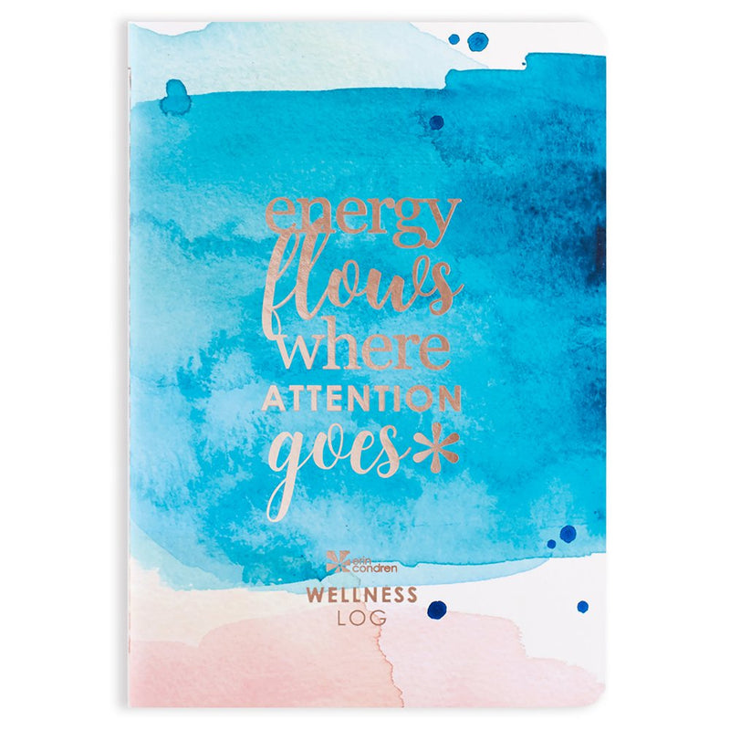 [Australia - AusPower] - Erin Condren Designer Petite Planner - Wellness Log/Wellness Planner Achieve Health Goals, Track Fitness, Sleep, Nutrition, Water Intake, Habits and More Watercolor Splash 