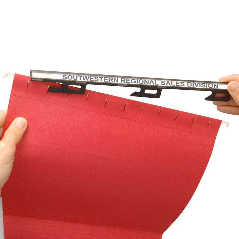 [Australia - AusPower] - New Ultimate Office MagniFile Insertable Hanging File Folder Tabs. Indexes That Double The Size of Your File Titles to Find Files Fast! (Set of 10), Black Set of 10 