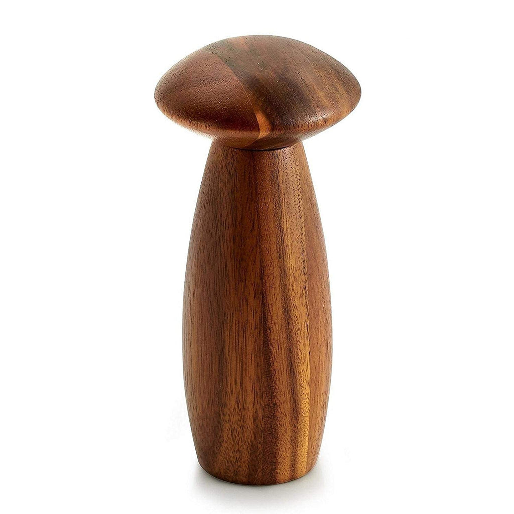 [Australia - AusPower] - Nambe - Gourmet Collection - Contour Pepper Mill - Measures at 3" x 3.5" x 7" - Made with Acacia Wood and Ceramic Mechanism - Designed by Lou Henry 