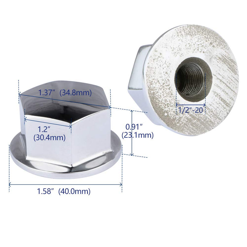 [Australia - AusPower] - 316 Stainless Steel 1/2"-20 Steering Wheel Center/Hub Nut for Teleflex manual helms system Boat, Yacht 