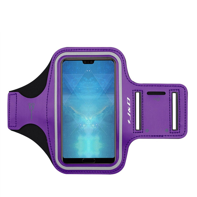 [Australia - AusPower] - J&D Armband Compatible for Huawei P20 Armband, Sports Armband with Key Holder Slot for Huawei P20 Running Armband, Perfect Earphone Connection While Workout, (Not for Huawei P20 Pro/P20 Lite), Purple 