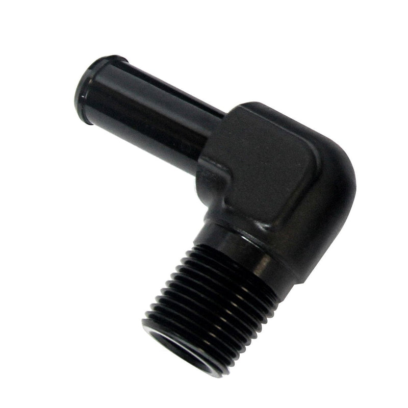 [Australia - AusPower] - AC PERFORMANCE Aluminum 90 Degree 1/4 NPT Male to 0.4"(10.05MM) Hose Barb Push On Fitting 1/4" NPT Thread to -6 AN Barb Fuel Pipe Adapter, Black 6AN 