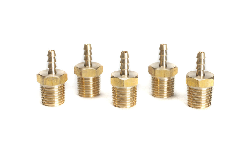 [Australia - AusPower] - LTWFITTING Brass Fitting Coupler 1/8-Inch Hose Barb x 1/4-Inch Male NPT Fuel Gas Water(Pack of 5) 