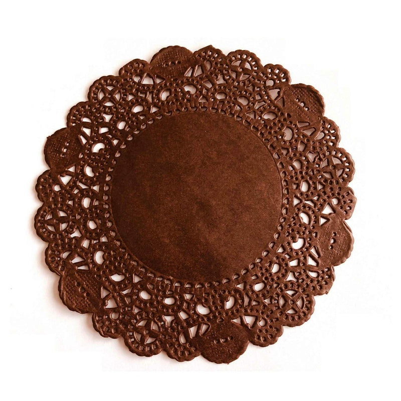 [Australia - AusPower] - 50Pcs Brown Glassine Paper Doilies, Round (8 Inch) 14#. 8" Brown 50PC 