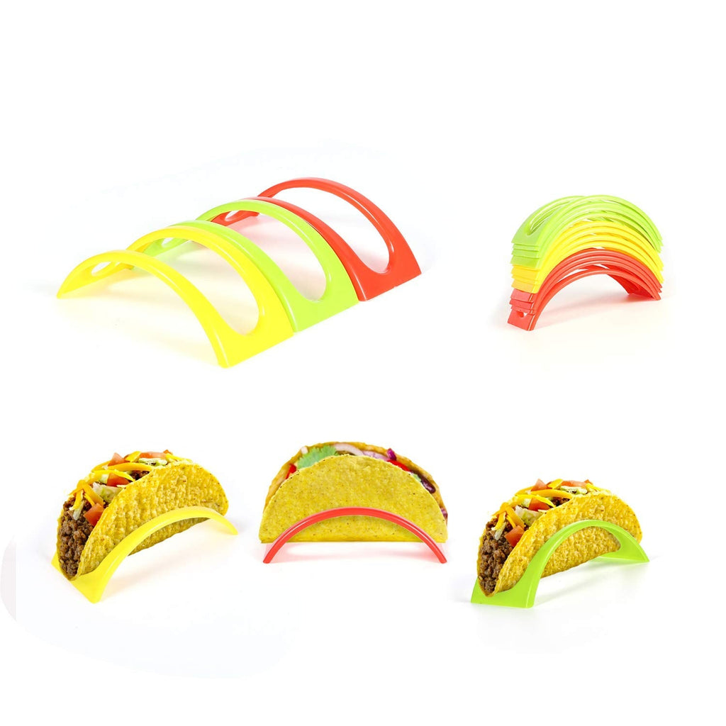 [Australia - AusPower] - Ximimark 12 pcs Colorful Taco Holder Stand For Soft & Hard Shell Taco Microwave Safe 