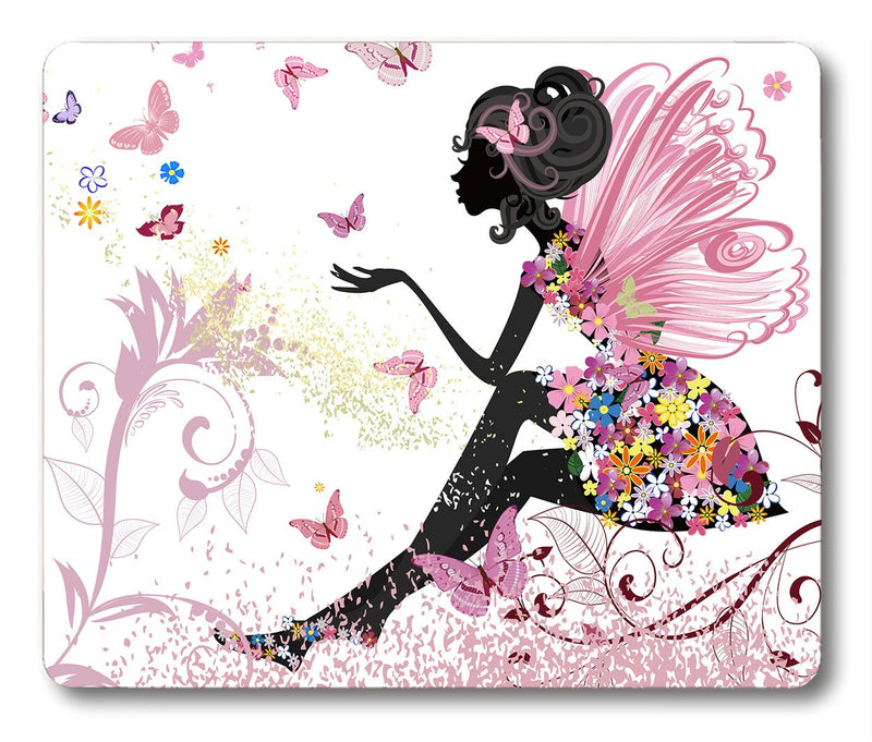 [Australia - AusPower] - Smooffly Butterfly Girl Mouse Pad,Pink Butterfly Beautiful Girl Non-Slip Rubber Mouse pad Gaming Mouse Pad SM-11 