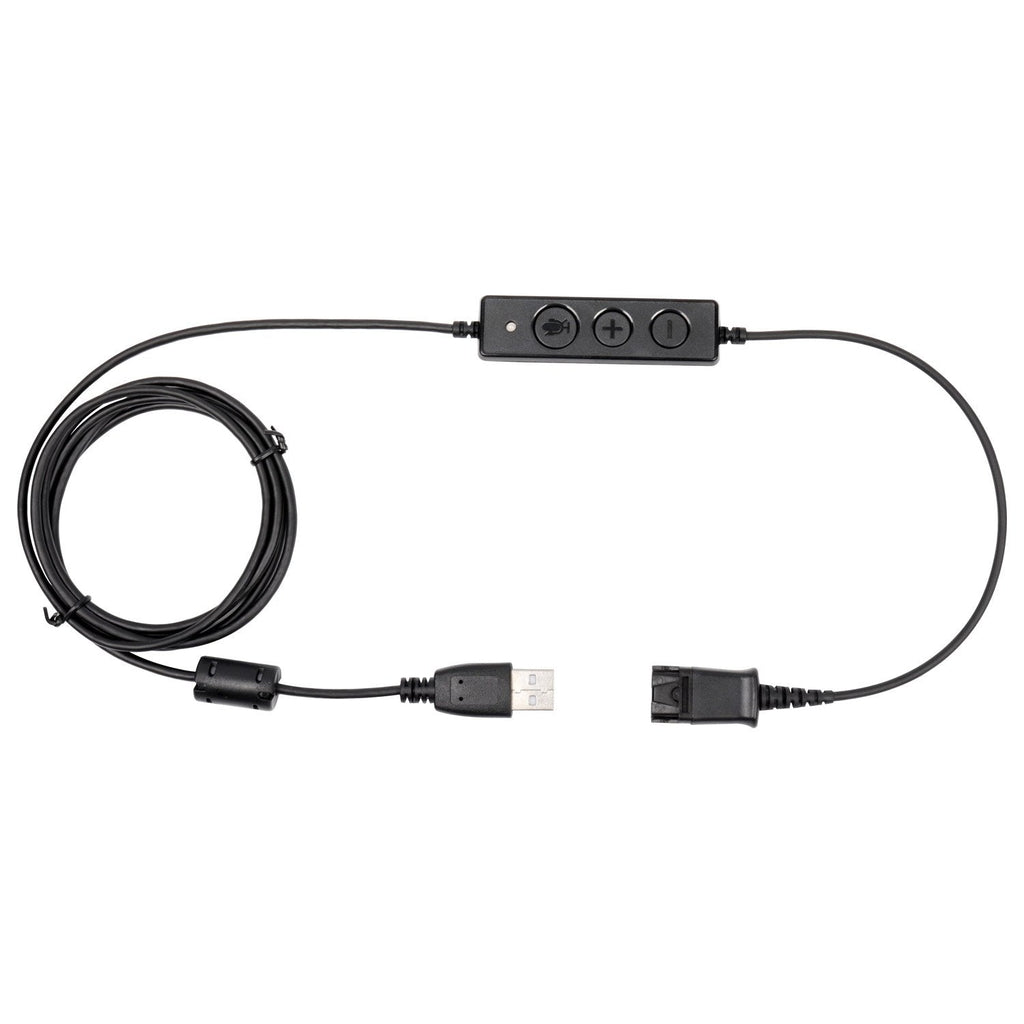 [Australia - AusPower] - VoiceJoy USB Adapter Compatible with Any Plantronics or VoiceJoy Wired Headset with a QD and Includes Volume Control and Mute Functionality (Connect Headset to PC, Laptop and Softphones) QD to USB plug Cable 