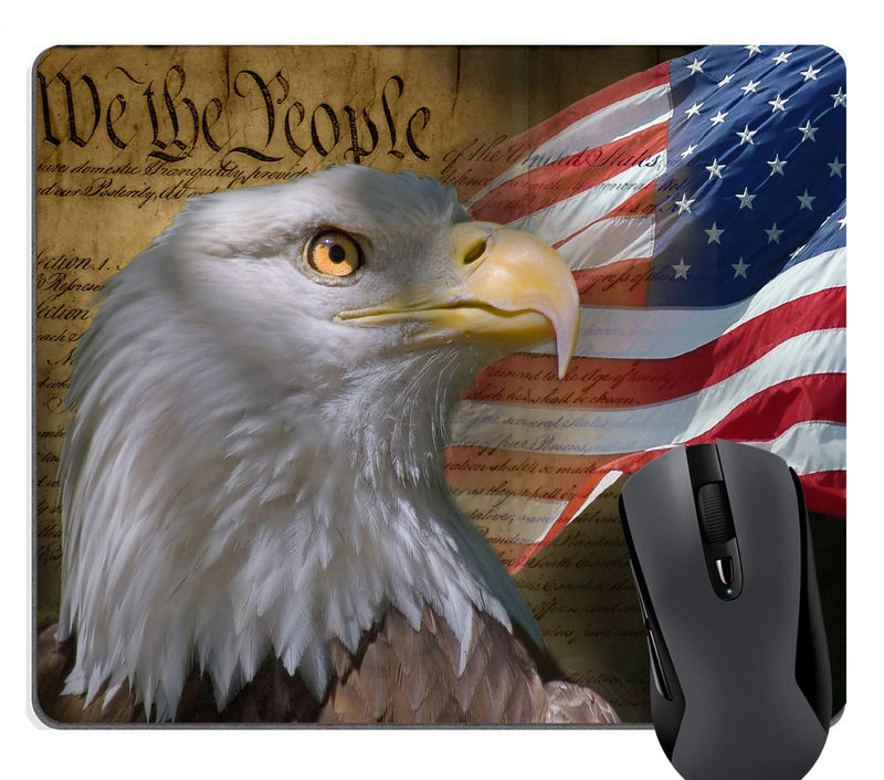 [Australia - AusPower] - Wknoon Gaming Mouse Pad Custom, Vintage USA Flag American Patriotic Eagle Quotes 