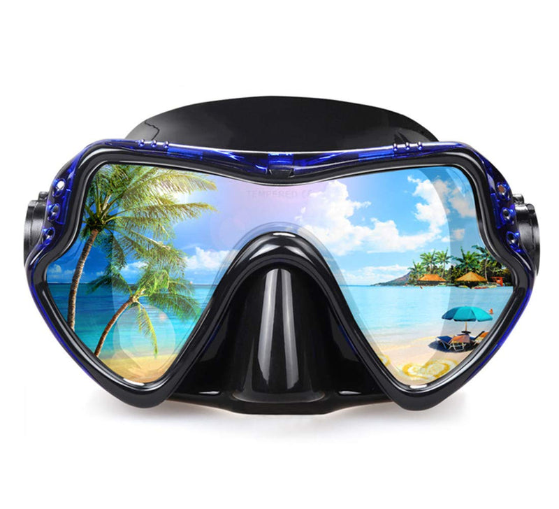 [Australia - AusPower] - EXP VISION Snorkel Diving Mask, Professional Snorkeling Mask Gear, Ultra Clear Lens with Wide View Tempered Glass Goggles,Anti Leakage Scuba Mask, Silicone Swimming Goggles Mask for Adults, 3 Color a-blue 