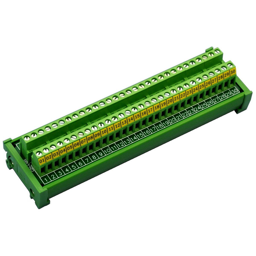 [Australia - AusPower] - Electronics-Salon DIN Rail Mount 30 Position 24A / 400V Screw Terminal Block Distribution Module. 