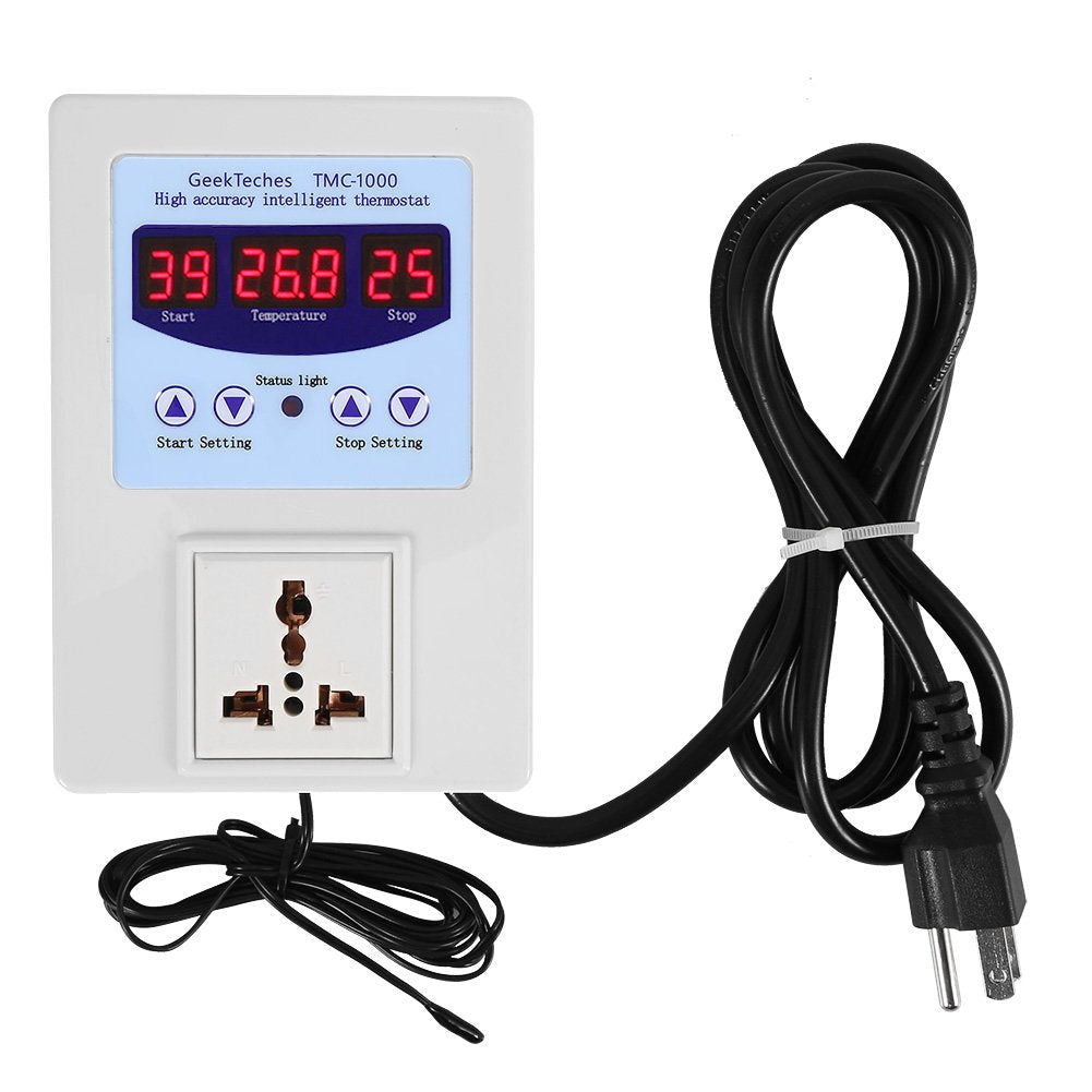 [Australia - AusPower] - Temperature Controller,TMC-1000 AC110-240V 10A LED Digital Intelligent Pre-Wired Temperature Controller with Sensor(American Plug) 