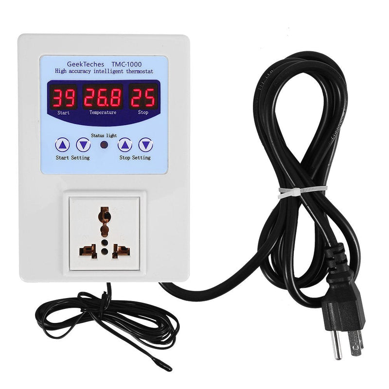 [Australia - AusPower] - Temperature Controller,TMC-1000 AC110-240V 10A LED Digital Intelligent Pre-Wired Temperature Controller with Sensor(American Plug) 