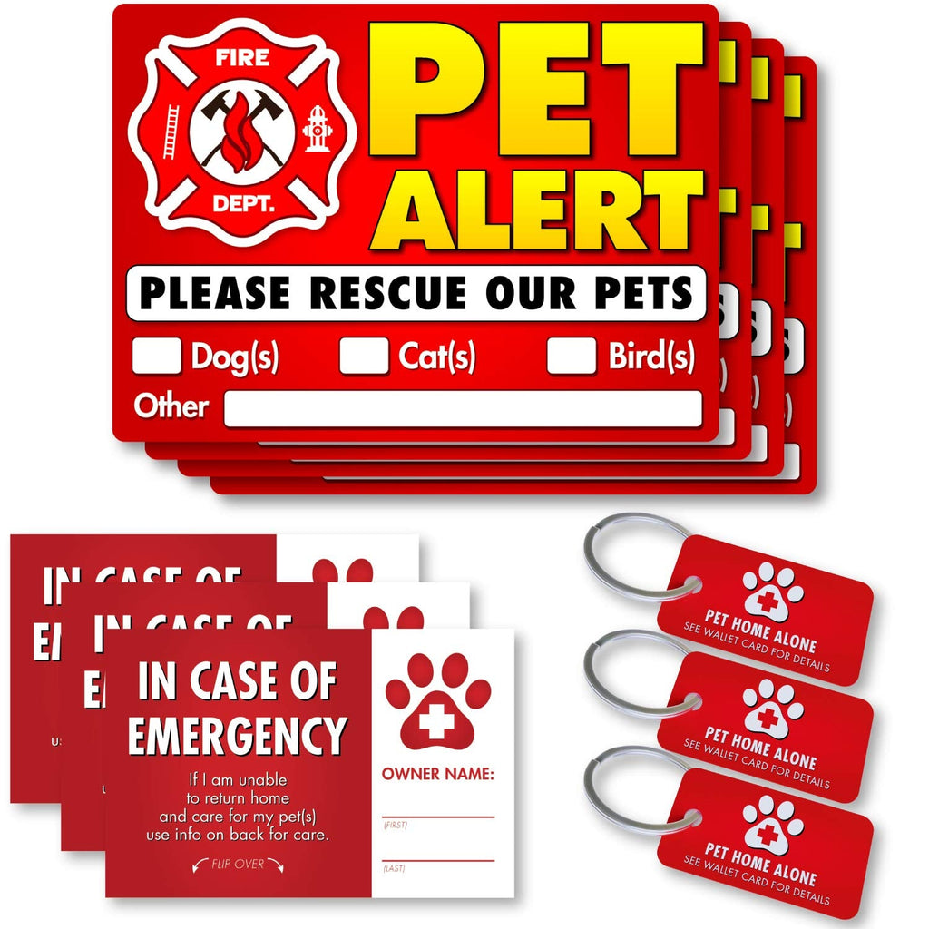 [Australia - AusPower] - Vinyl Friend Pet Alert Stickers- FIRE Safety Alert and Rescue (5 Pack) - Save Your Pets encase of Emergency or Danger Pets in Home for Windows, Doors Sign Small Disp 