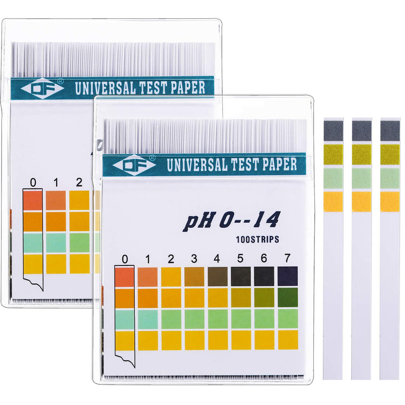 [Australia - AusPower] - 2 Boxes Plastic pH Test Strips, Universal pH 0-14, Test Paper Extensive Test Paper Litmus 200 Strips pH Test with Storage Case for Test Body Acid Alkaline pH Level Skin Care Aquariums Drinking Water 